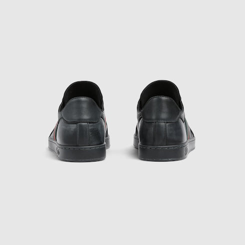 Men's Stretch low-top sneaker - black leather
