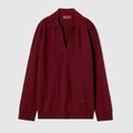 Extra fine wool polo top - rosso ancora red