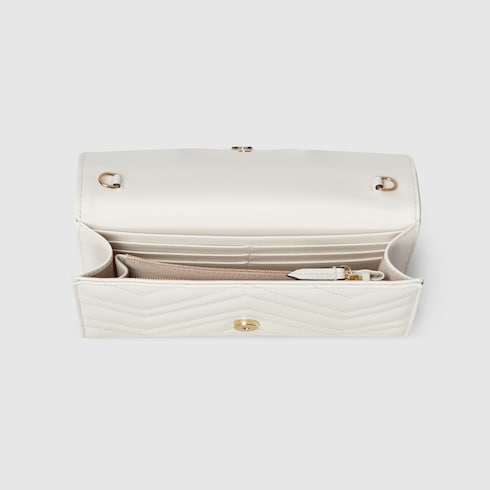GG Marmont wallet on chain - white leather
