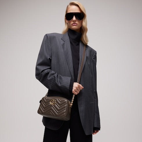 GG Marmont small camera bag - dark taupe leather