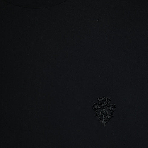 Rayon jersey T-shirt with embroidery - black