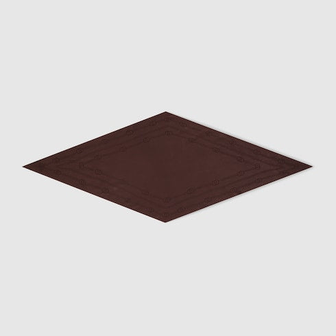 Interlocking G chain silk diamond scarf - brown