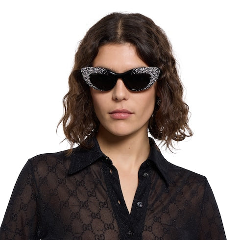Cat-eye frame sunglasses - black