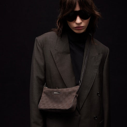 Lady Lunetta small shoulder bag - dark brown GG canvas