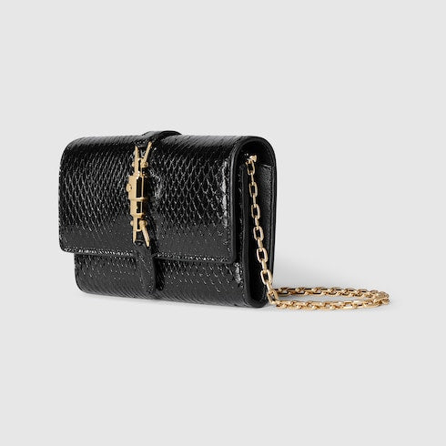 Gucci Jackie python wallet on chain - black
