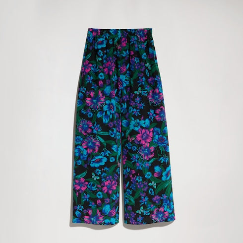 Printed silk leisure pants - multicolor