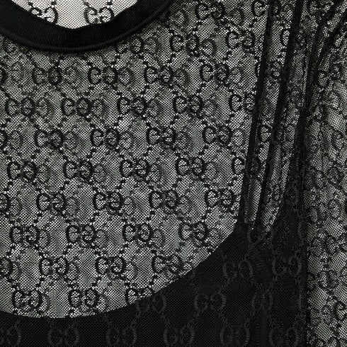 GG stretch lace T-shirt - black