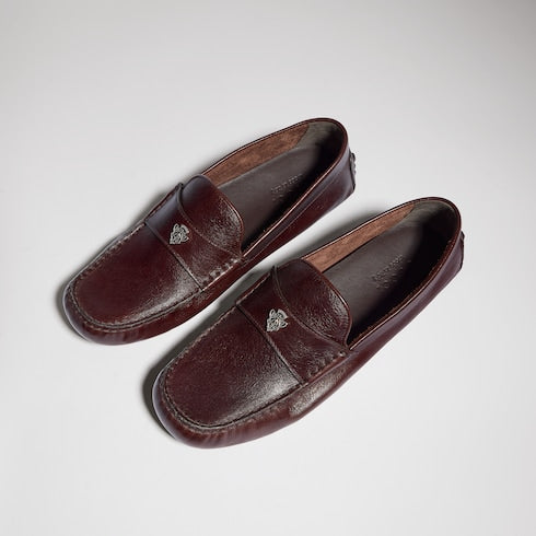 Men's driver with Gucci crest - dark brown leather