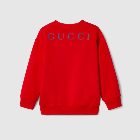 Children's cotton sweatshirt with print - red