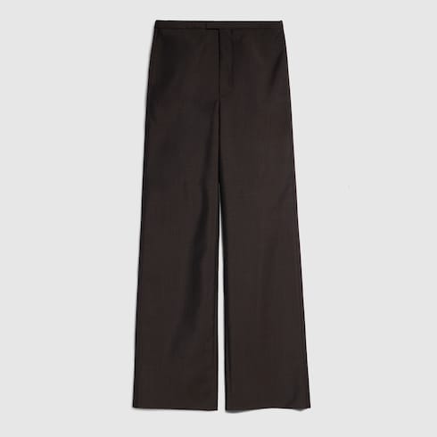Pinstripe wool mohair pants - dark brown