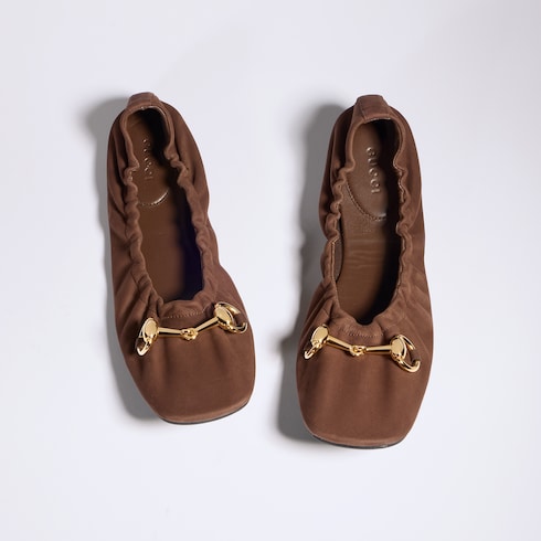 Women's Prima ballet flat - dark brown nubuck leather