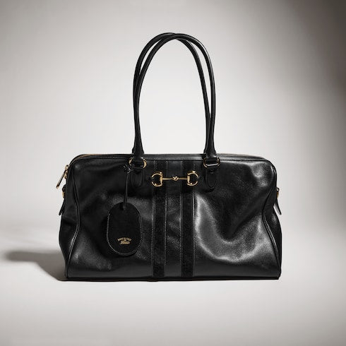 Borsetto large boston bag - black leather
