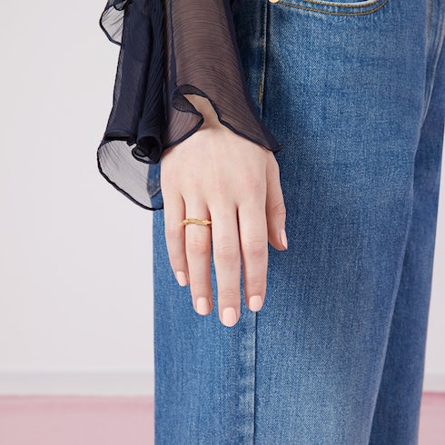 Gucci Link to Love 18k studded ring - 18k yellow gold