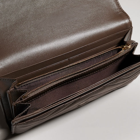 GG Marmont continental wallet - dark taupe leather
