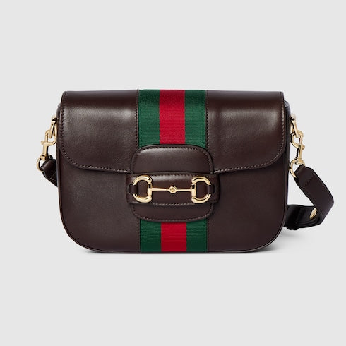 Gucci Horsebit 1955 small shoulder bag - dark brown leather