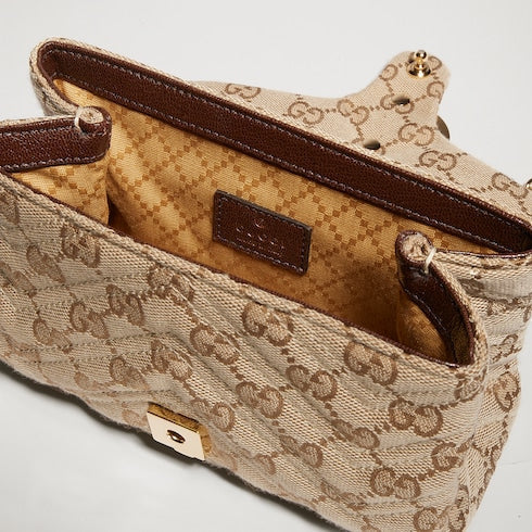GG Marmont mini shoulder bag - sand and brown GG canvas