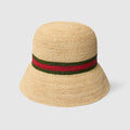 Woven fabric hat with Web - light beige