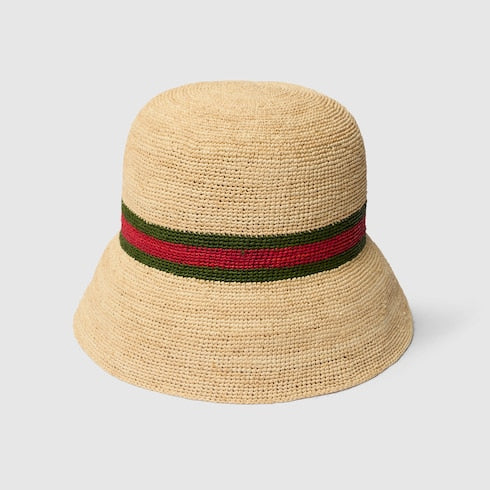 Woven fabric hat with Web - light beige