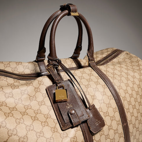 Gucci Essence Classic large duffle bag - sand and brown GG canvas