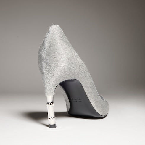 Women's Castello pump - grey calf hair