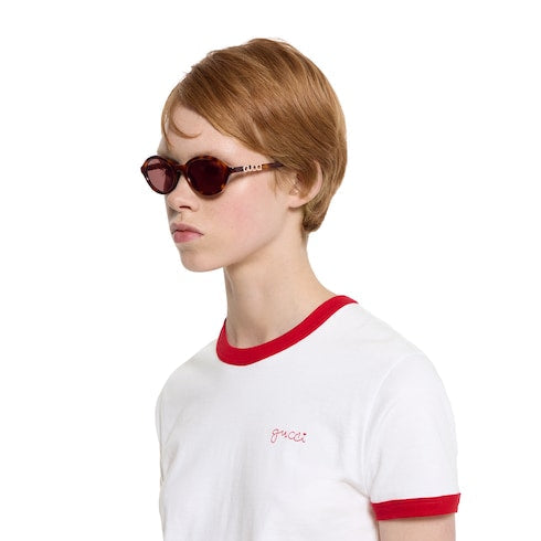 Round frame sunglasses - brown tortoiseshell