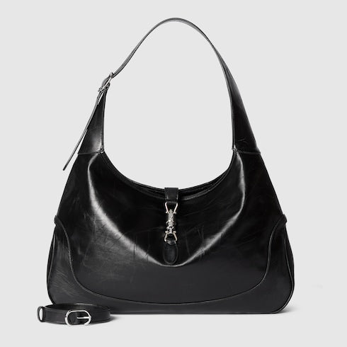 Gucci Jackie 1961 large crossbody bag - black hand-treated leather