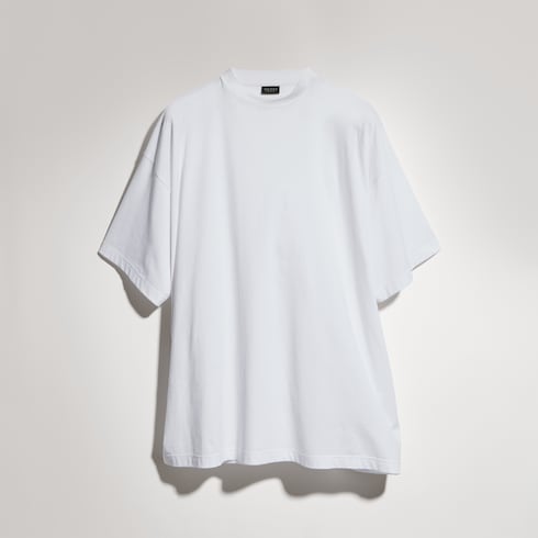 Lightweight silk jersey T-shirt with embroidery - white