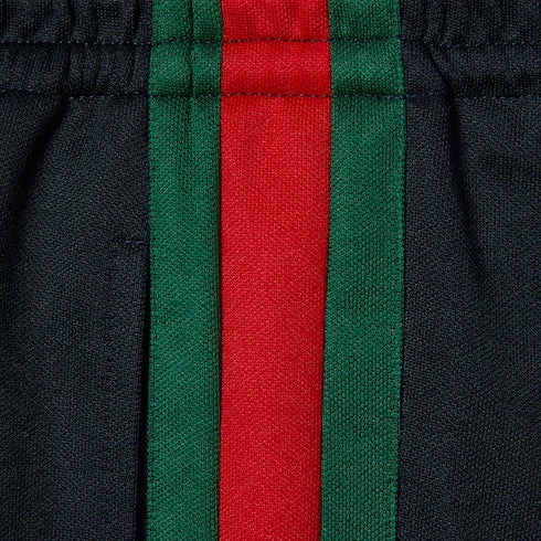Technical jersey sportswear pants with Web - dark blue