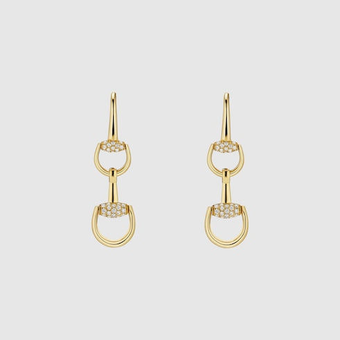 Gucci Horsebit diamond 18k earrings - 18k yellow gold