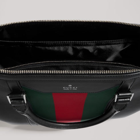 Mega Web Trademark medium briefcase - black leather