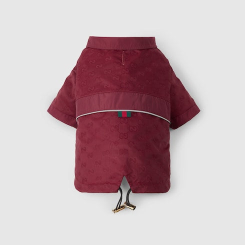 GG nylon pet rain coat - Rosso Ancora red