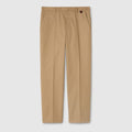 Cotton twill pants with Web detail - beige