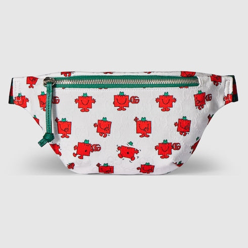 Children's printed GG belt bag - white GG canvas