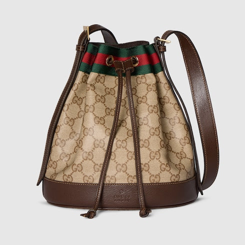 Gucci Venice small bucket bag - sand and brown GG canvas