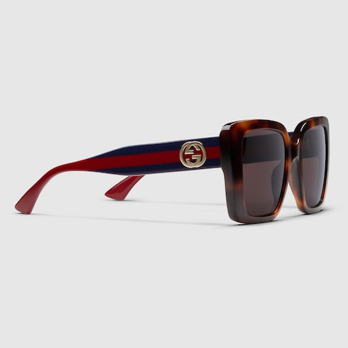 Square frame sunglasses - brown