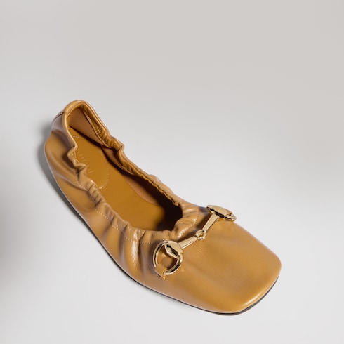Women's Prima ballet flat - medium brown leather