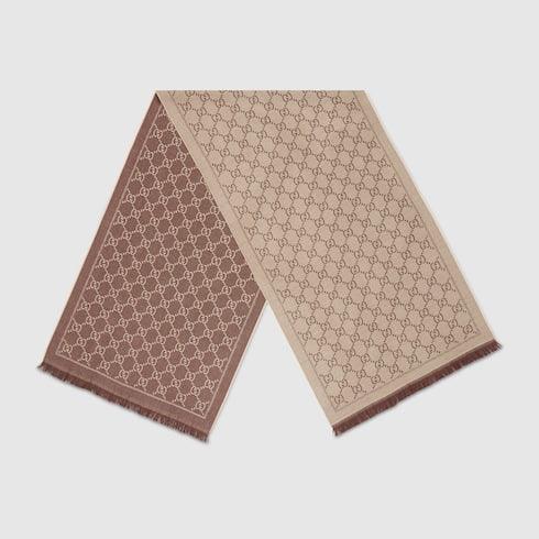 GG wool scarf - light brown