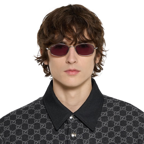 Oval frame sunglasses - silver