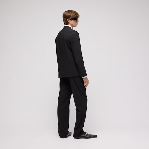 Technical wool blend pants - black