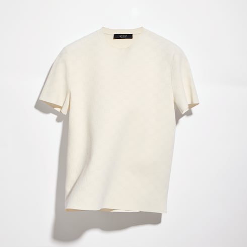 Technical GG fabric jacquard T-shirt - ivory