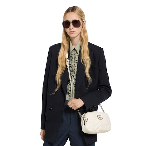 GG Marmont small camera bag - white leather