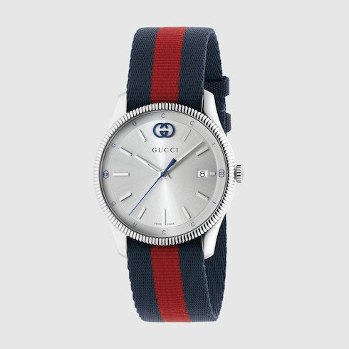 G-Timeless watch, 38mm - blue and red nylon