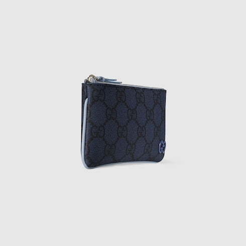 Dusty blue trim key pouch - dark blue GG Supreme