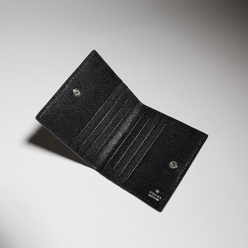 Bi-fold wallet with Web card slots - black GG canvas