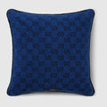 GG cotton cushion - blue GG cotton