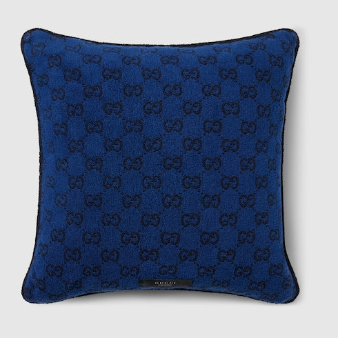 GG cotton cushion - blue GG cotton