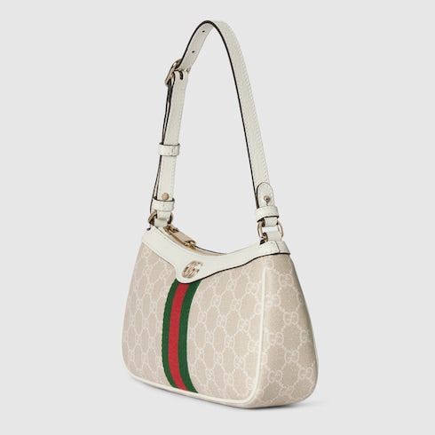 Ophidia small shoulder bag - beige and white GG fabric
