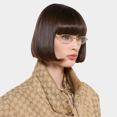 Rectangular optical frame - gold-toned