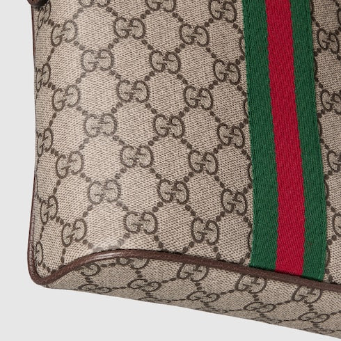 Ophidia small slingbag - beige and dark brown fabric