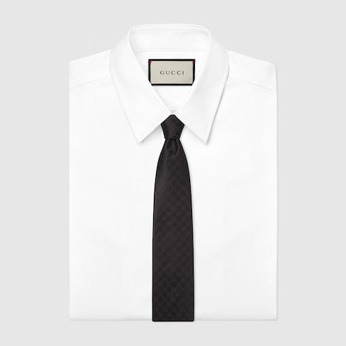 GG silk tie - Black